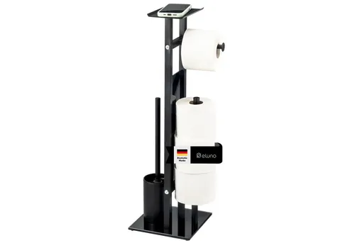 eluno WC-Garnitur freistehend, aus rostfreiem Edelstahl und satiniertem Glas