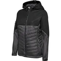 Hummel hmlNORTH HYBRID JACKET WOMAN - BLACK/ASPHALT - XS - Funktionsjacke für Damen mit WP3000 Wasserbeständigkeit und warmer Steppung, ideal für herbstliche Regenschauer und kaltes Wetter.
