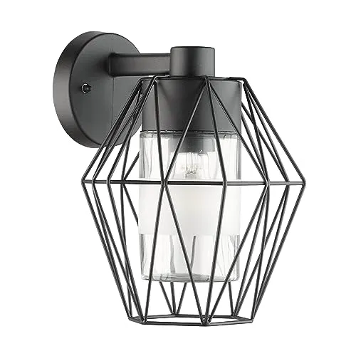 EGLO CANOVE Außen-Wandlampe - Stilvolle Wandleuchte aus schwarzem Metall mit IP55-Schutz, ideal für den Innen- und Außenbereich. Perfekt für eine elegante Beleuchtung auf Ihrer Terrasse oder im Garten.
