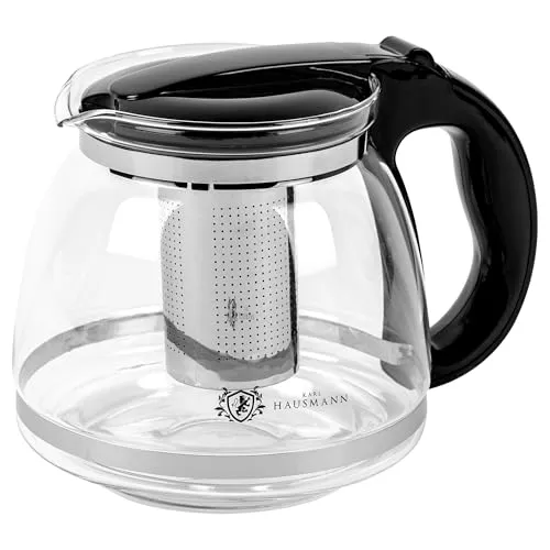 KARL HAUSMANN Teekanne Glas 2L mit Sieb in schwarz von Karl Hausmann