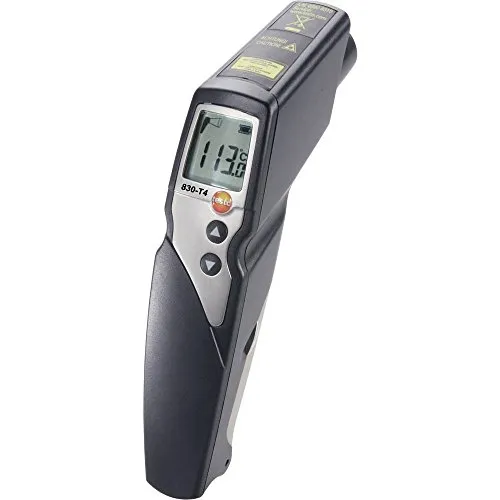 testo 830-T4 Infrarot-Thermometer - Infrarot-Thermometer mit 30:1 Optik, ideal für präzise Temperaturmessungen von -50 bis +500 °C, ausgestattet mit akustischem und optischem Alarm bei Grenzwertüberschreitungen.