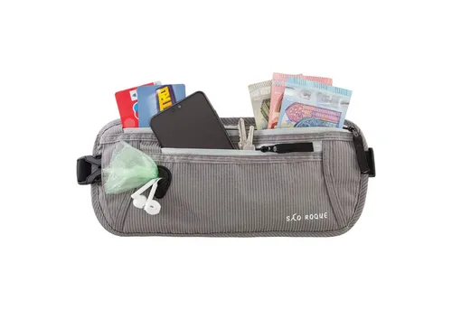 SAO ROQUE Bauchtasche Damen Herren Bauchtasche, RFID Blocker Gürteltasche, flach, Vegan, ultraflach, schweiß- und wasserfest, ultraleicht