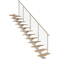 Dolle Mittelholmtreppe Sydney in Buche, geölt 75 cm breit in weiß von DOLLE