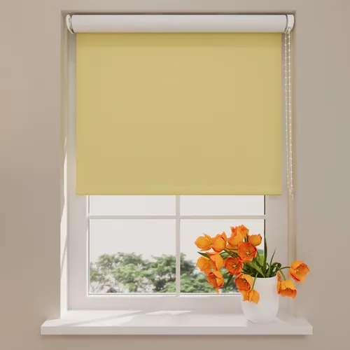 Radeco® Verdunkelungsrollo 40 x 190 cm gelb, Größen von 40 bis 240 Breite, rollo wandmontage, rollo 40 cm breit