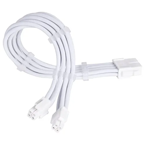 Silverstone SST-PP07E-EPS8W-V2 - Superflexible Netzteil-Verlängerungskabel, 1 x EPS12V 8pin (4+4), weiß