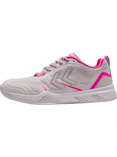 Hummel URUZ 2.0 W - PINK GLO - 9 - Hallenschuhe mit recyceltem Mesh und Ortholite® Innensohle für nachhaltigen Komfort. Neopren-Kompressionsbootie und TPU-Stütze bieten optimalen Halt und Dämpfung bei jedem Schritt.