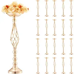 VEVOR 20x 58 cm Gold Blumenständer - Deko für Hochzeitsempfang, stilvolle Blumenvase in edlem Gold mit stabiler Struktur, perfekt für festliche Anlässe.