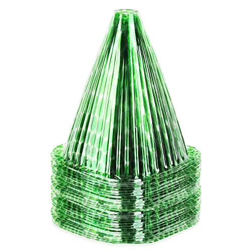 Schramm® 24 Stück Pflanzhüte Pflanzhut 22 x 19cm Pflanzenschutz Pflanzenhut Anzuchtglocke in hellgrün oder dunkelgrün Insektenschutz, Farbe:dunkelgrün