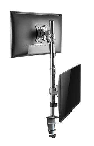 RICOO Dual Monitor Halterung Tisch TS3511 - Monitorzubehör für 2 Monitore, flexibel einstellbar mit 360° Drehung und bis zu 8kg Traglast pro Arm - ideal für Ordnung im Home Office oder Gaming Station.