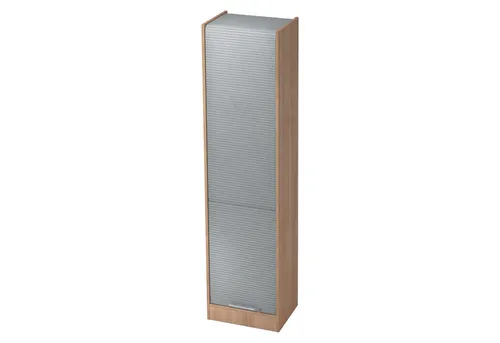 bümö Rollladenschrank Nussbaum/Silber mit Relinggriff