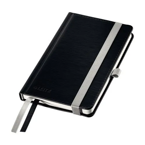 LEITZ Notizbuch DIN A6 kariert, satin schwarz