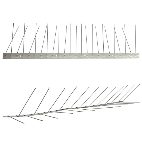 Meter (2 x 0,5m) Taubenspikes Dachrinne 2-reihig V2A-Titan