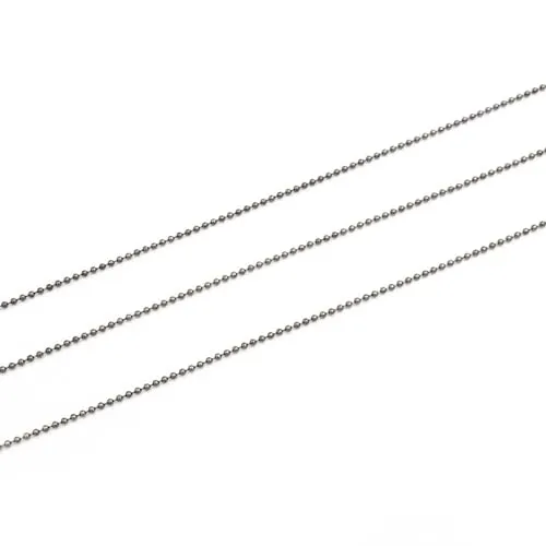 Vintageparts zarte Kugelkette 1,5 mm in Gunmetal 2 Meter zum Ketten selber basteln Schmuckzubehör Meterware