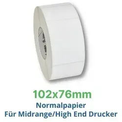 Zebra Thermoetiketten 880026-076, Z-Perform 1000T - Thermotransfer-Etiketten 102 x 76mm für Industrie-Drucker, haften permanent und sind ideal für niedrige bis mittlere Druckgeschwindigkeiten.