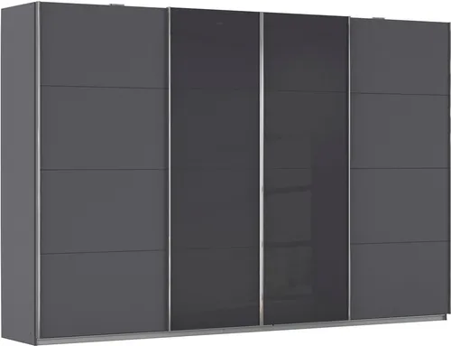 Schwebetürenschrank RAUCH, grau (graumetallic, basaltglas) in grau von Rauch