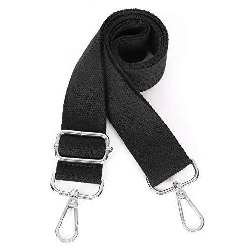 Moorle Breite Umhängetaschen Strap, Schultergurt für Taschen Verstellbarer, Schultergurt Taschengurt Schwarz 3.8cm Breit, Canvas Handtasche Taschenriemen, Taschengurte zum Wechseln