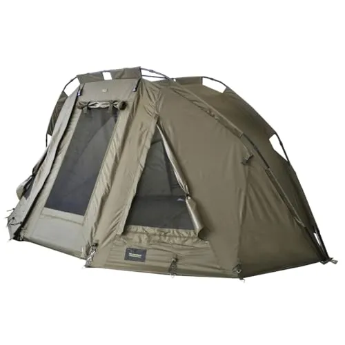 MK-Angelsport 5 Seasons 2 Mann Dome – Schnelles Angelzelt mit 10.000 mm Wassersäule - Zelte für Angler, schnell in 3 Minuten aufgebaut, wetterfestes Nylon mit 10.000 mm Wassersäule, inklusive Bodenplane und Gummihammer für maximalen Komfort.