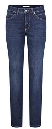 MAC Jeans Damen Melanie Straight Jeans, Blau (Dark Blue D845) - W36/L30 - Jeans mit geradem Beinverlauf und hohem Bund, ideal für einen modernen und bequemen Look.