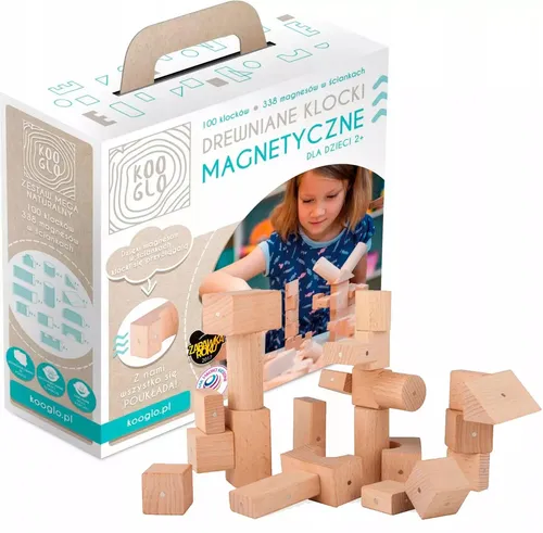 Kooglo Klocki magnetyczne drewniane 100 Stück