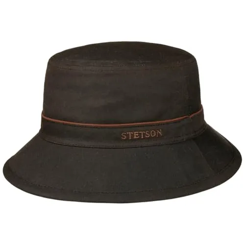 Stetson Avasun Bucket Hut Waxed Cotton UV-Schutz 40 Herren Dunkelbraun