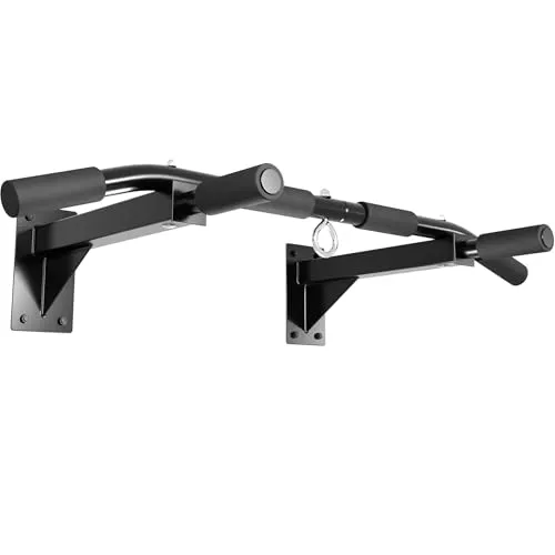 LUXTRI Klimmzugstange zur Wandmontage bis 200 kg - Klimmzugstange aus robustem Stahl, maximale Belastbarkeit von 200 kg, ideal für vielseitiges Training zu Hause mit schaumgepolsterten Griffen für höchsten Komfort.