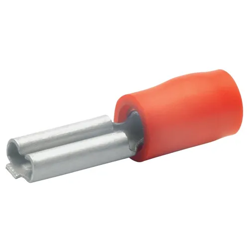 Klauke 8201 Flachsteckhülsen, 0,5-1qmm, rot - Steckhülsen für sichere elektrische Verbindungen, teilisoliert, mit Rastnase für optimalen Halt und einfache Montage.
