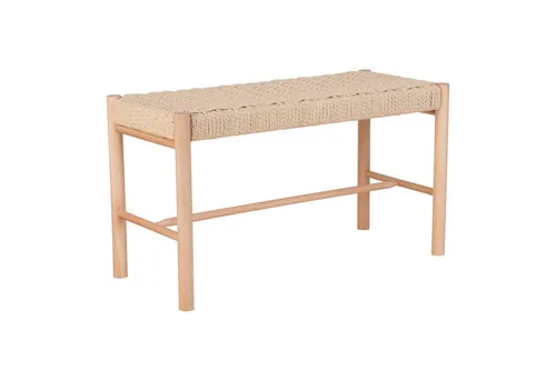 House Nordic Sitzbank Abano, in Beige, Massivholz - 80x45x35cm (BxHxT)