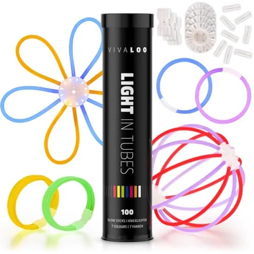 Vivaloo Knicklichter Party Set 100 Stück + Zubehör von Vivaloo