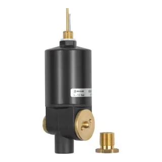 Riegler Vollautomatisches Ablassventil mit Adapter G 1/8 i. x M14x1 - Zubehör und Ersatzteile - Vollautomatisches Ablassventil für effizienten Druckablass bei 4 - 16 bar, ideal für Filter und Wartungseinheiten, einfacher Anbau ohne Handablassventil.