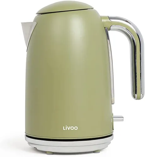Livoo DOD180V Edelstahl-Wasserkocher in Grün - 2200 Watt - Wasserkocher mit 1.7L Kapazität, schnelles Erhitzen dank 2200 Watt Leistung, stylisches Design in Grün für moderne Küchen.