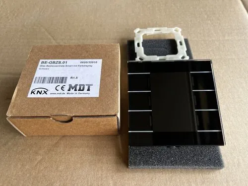 MDT Glas Bedienzentrale BE-GBZS.01 Schwarz Smart mit Farbdisplay
