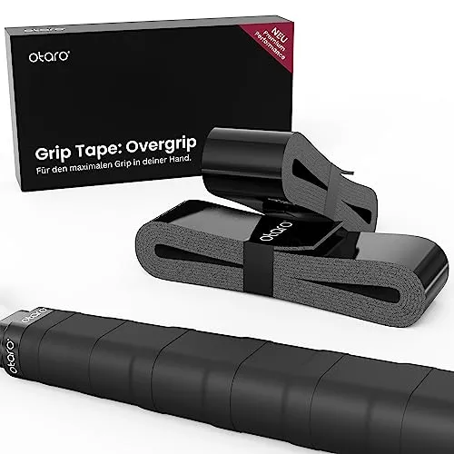 Otaro Griffband Tennisschläger – rutschfest & schweißabsorbierend | Overgrip Tennis | Nachhaltige, plastikfreie Verpackung | Auch perfekt als Griffband Badmintonschläger oder Padel Griffband (2er Set)