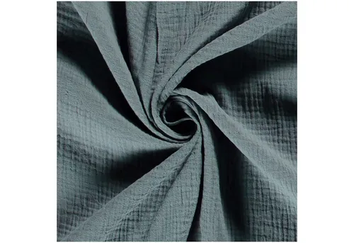 maDDma Stoff 50x130cm Musselin Stoff uni Meterware Mulltuch, stahlblau