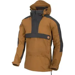 Helikon-Tex WOODSMAN Anorak Jacket® - Coyote/Ash Grey - Funktionsjacke aus leichtem Fleece, ideal als zusätzliche Schicht mit fünf praktischen Reißverschlusstaschen und Kabelauslass in der Brusttasche.