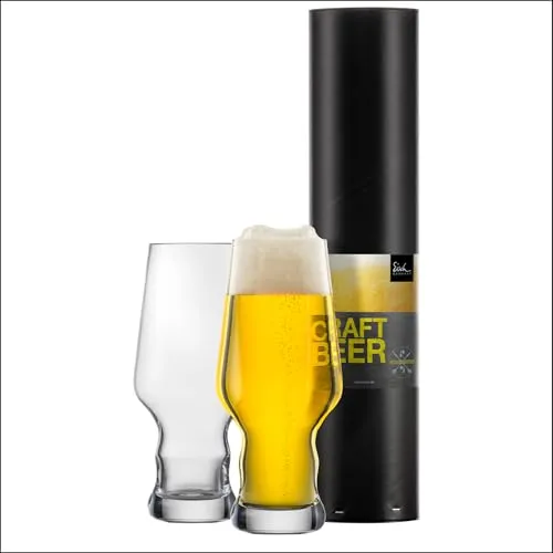Eisch Germany Bierglas CRAFT BEER EXPERTS, 2-teilig, Kristallglas 450 ml - Hochwertige 2-teilige Biergläser aus Kristallglas, fruchtsäurebeständig und geschmacksneutral, ideal für Bier und Softgetränke. Perfekt für Haushalt und Camping.
