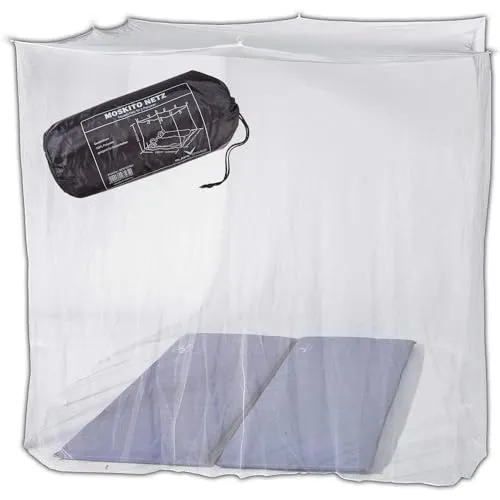 BLACK CREVICE Moskitonetz I für Doppelbett I Mückennetz aus feinmaschigem Gewebe I Outdoor-Netz in Quadratform I Reise-Mückennetz inkl. 8 Aufhängeringe I 220x200x200cm