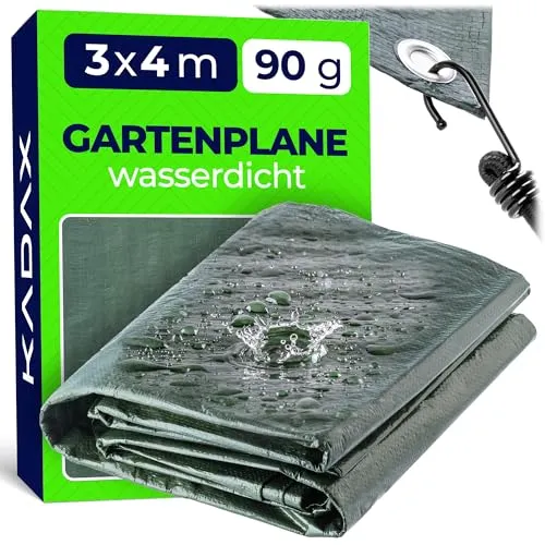KADAX wasserdichte Gewebeplane 3x4m – robuste Abdeckplane für Garten und Baustelle