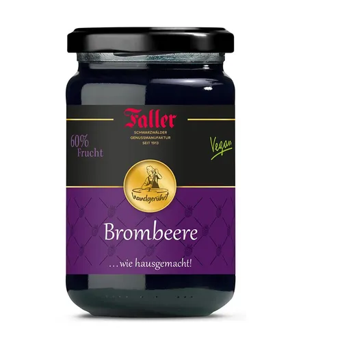 Faller Brombeer-Konfitüre extra aus dem Schwarzwald mit 60% Frucht 330 Gramm