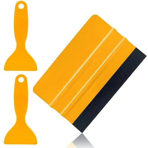 Rakel mit Filzkante, Rakel für Folie, Verkleberakel, Folienrakel mit Filzkante, Auto Folienrakel Set, Hochwertige Folienrakel, mit 2 Plastik Schaber Professioneller
