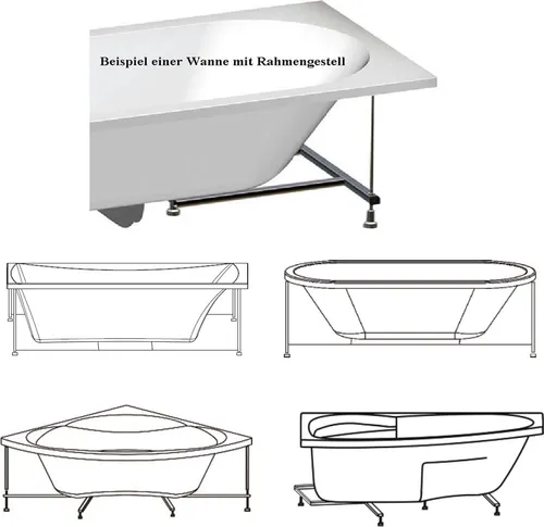 HAK Badewanne LISA 160x70 cm - Entspannung pur - Badewanne mit Füßen, 160x70x47 cm, bietet einen gerundeten Rückenbereich für ein angenehmes Badevergnügen und ist ideal für Ihr Badezimmer.