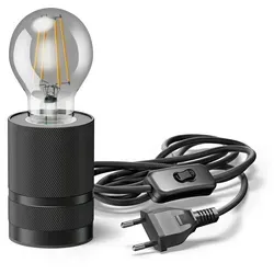 ledscom.de Tischlampe LITO, Schalter, schwarz, inkl. LED Lampe 370lm, extra-warmweiß