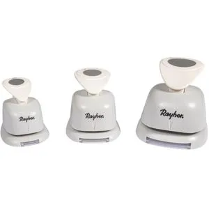 Rayher Motivstanzer 69261000 Kreise, 3er Set, Ø 1,6 + 2,54 + 3,81 cm Motivgröße, bis 200g/m²