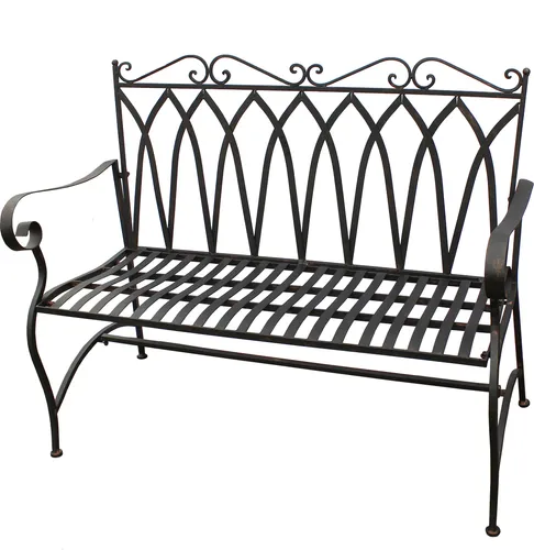 Gartenbank Roma Metallbank – Nostalgische 2-Sitzer für Garten und Terrasse - Hochwertige, wetterfeste Metallbank im Vintage-Stil, ideal für Garten, Balkon oder Terrasse. Bietet Platz für zwei Personen und ist einfach aufzubauen.