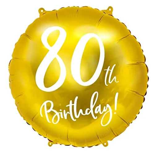 Luftballon 80. Geburtstag Gold Ballon Zahl 80 Folienballon 80th Birthday Geburtstag 80 Opa Oma Vater Mutter, Helium geeignet