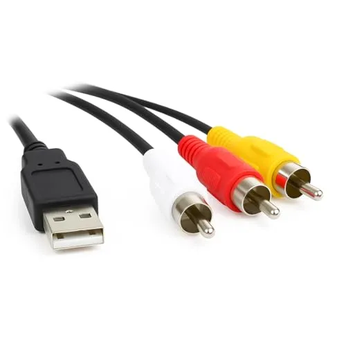 Aukson E08 USB auf 3 RCA Cinch Kabel 1,5 m Audio Video Verbindungskabel USB A Stecker auf 3 Cinch Stecker für Camcorder HDD Player Stereoanlagen