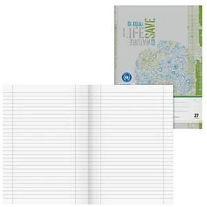 BRUNNEN Schulheft Recycling Lineatur 27 liniert DIN A4 Innen- und Außenrand, 16 Blatt, 1 St.