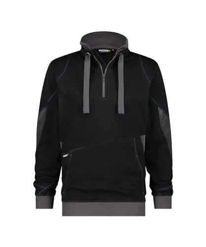 DASSY® Stellar Sweatshirt Schwarz/Anthrazitgrau Gr. S - Hochwertiges DASSY® Stellar Sweatshirt in Schwarz/Anthrazitgrau, ideal für den täglichen Einsatz. Mit stabilen Ellbogen-Patches und praktischer Kängurutasche. Geprüfte Qualität nach OEKO-TEX® Standard 100.