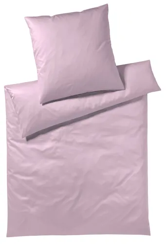 Elegante Bettwäsche Solid in Rosa, Mako-Satin, 2-teilig - Hochwertige Bettwäsche aus 100% Baumwolle in elegantem Rosé, mit Reißverschluss und pflegeleicht bei 60°C. Ideal für stilvolle Schlafzimmer!
