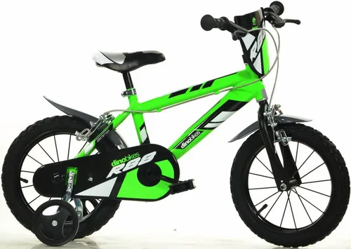 Dino Kinderfahrrad Jungenfahrrad 25 cm, grün mit Stützrädern - Kinderfahrrad für Jungen, ideal für Anfänger mit Stützrädern und höhenverstellbarem Sattel, sicher und robust für unbeschwerten Fahrspaß.
