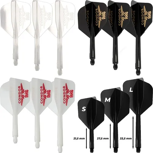 Condor Dart Flights Shafts AXE Logo Small 2 in1 Schaft-Flights-System NEU
